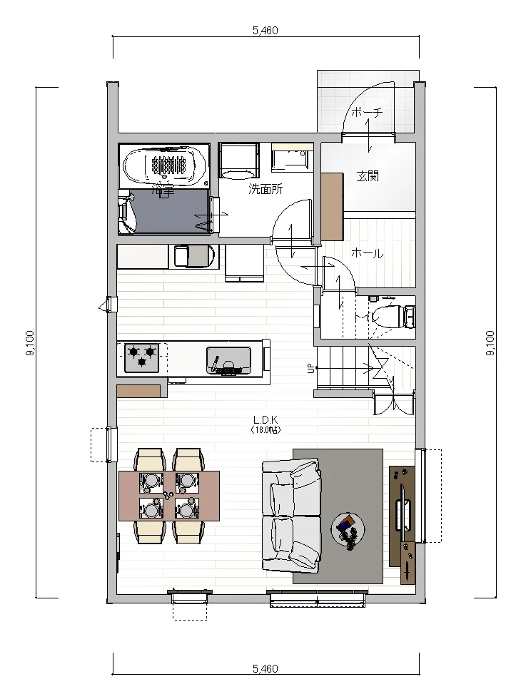 PLAN 002 1F間取り