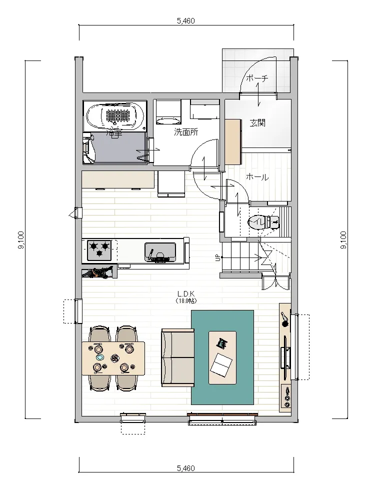 PLAN 004 1F間取り